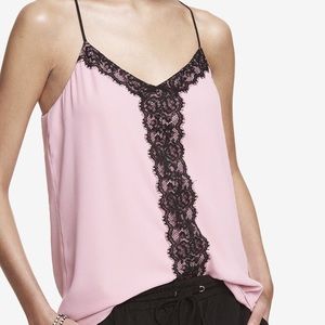 Express Pink Barcelona Lace Embellished Cami